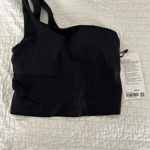 Black Ribbed Yoga Tank Top